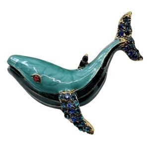 Elegant Blue Whale Brooch